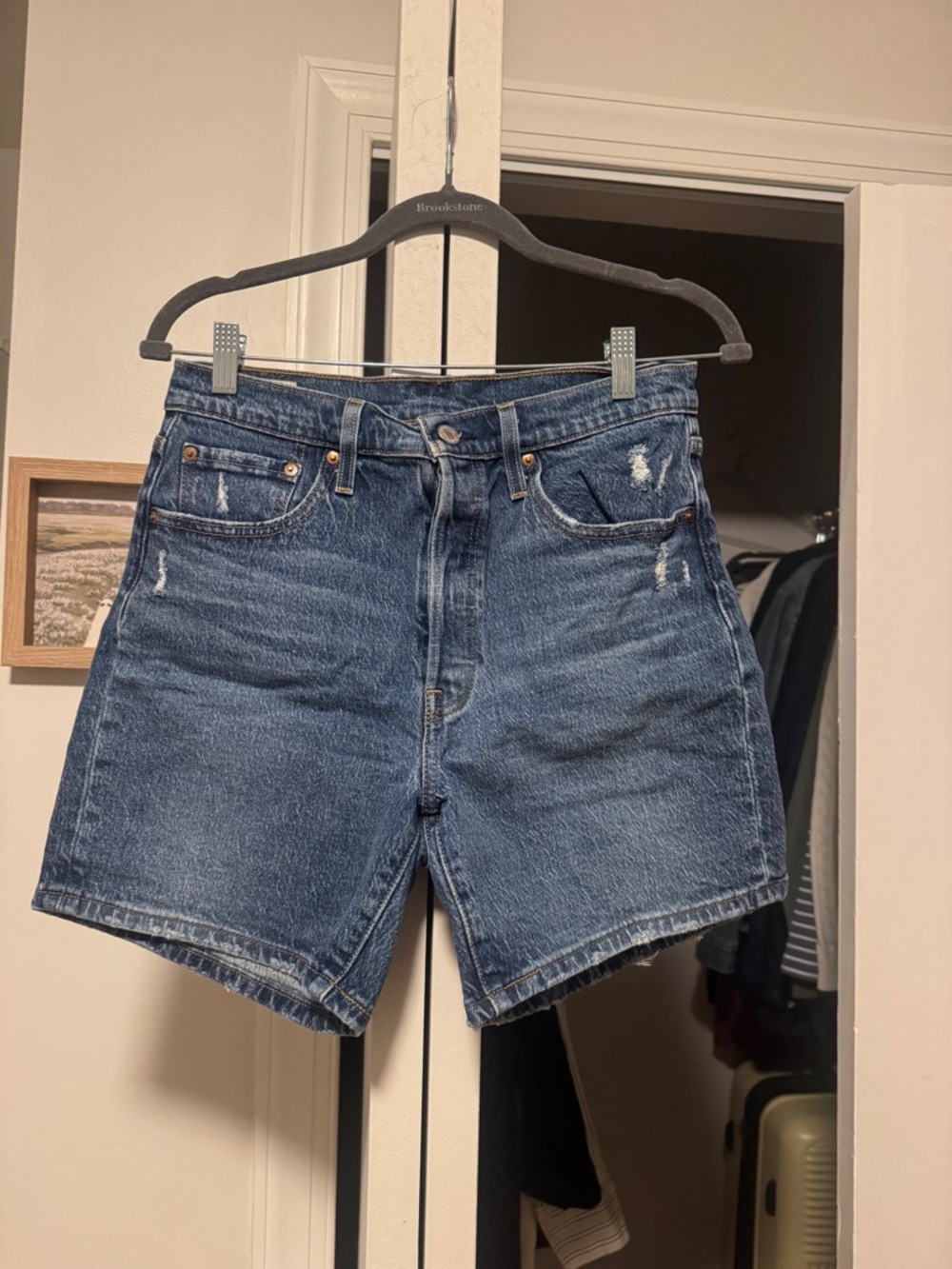 Levi's Blue Denim Jeans with Tan Leather Patch